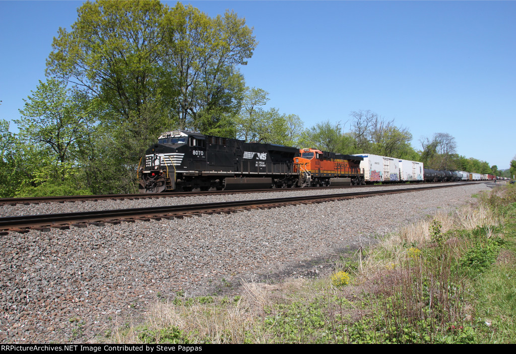 NS 8070 leads a freight West